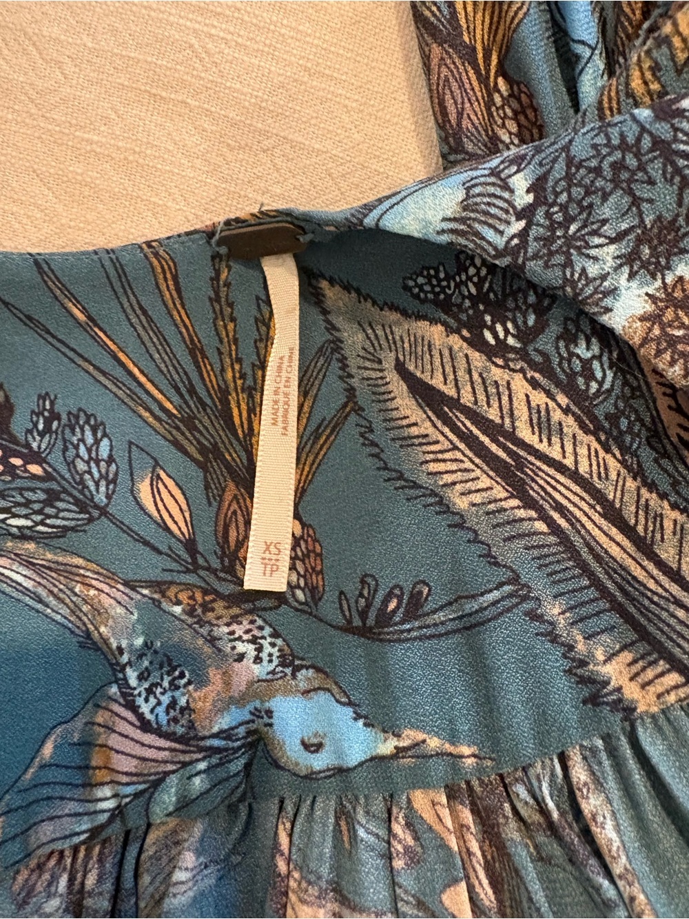 Free People Haze Hummingbird Tunic Top in Teal - Picture 3 of 3